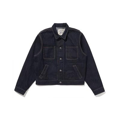 Джинсовая куртка Levis Solid Color с воротником на пуговицах и длинным рукавом, мужские куртки Deep-Indigo A4373-0001