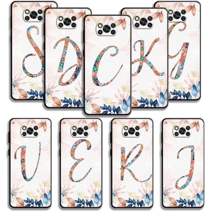Цветочный узор в виде листьев и букв для Xiaomi Poco X3 Nfc X4pro X5 M3 для Mi 12 13 11 10 10t 8 Note10 Lite 11ultra 11t Pro F1 чехол