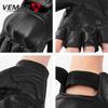 Half-Finger Leather Motorcycle Gloves Men Women Genuine Sheepskin Riding Gear With Breathable Design Impact