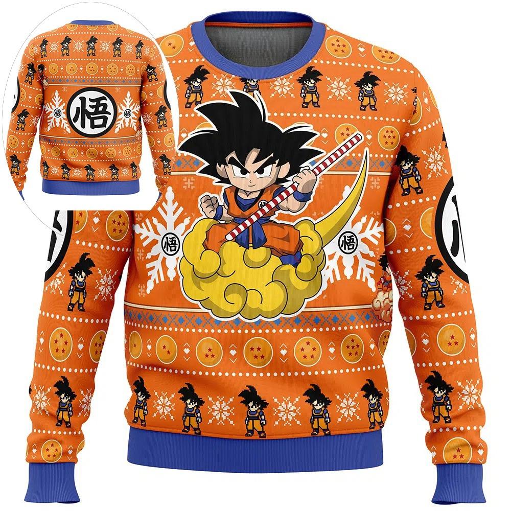 Осень-Зима 2026 Худи с капюшоном для косплея Dragon Ball Kid Goku Nimbus, Оверсайз топ с 3D-принтом в ретро-стиле для уличной моды, Унисекс для детей
