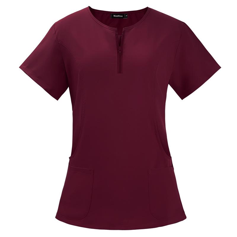 Gown Tops Womens Dentists Surgical Split Hand Wash Suit Elastic Quick Drying Hospital Nurse Gown Pants T Shirt