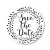 Darling Souvenir Black Round 1.6 Inches Vines Border Save The Date Stickers Non Customized Gift-45