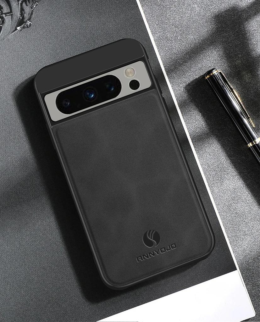 Матовый чехол из искусственной кожи для Google Pixel 8 Pro 7 Pro 7A 6A Встроенный металлический автомобильный держатель противоударная задняя крышка для Pixel 8Pro 7Pro