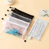 Clear Mesh Pencil Bag Large Capacity Students Stationery Pen Case Zipper Bag Portable Travel Cosmetic Storage Pouch Office