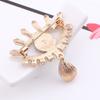 Decoration Luxury Badge Pin Crystal Pendant Rhinestone Eye Brooches Mini Banquet Clothes Pin  Party