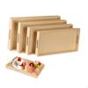 4Pcs Montessori Tray Wood Storage Preschool Learning Educational Coffee Table Serving