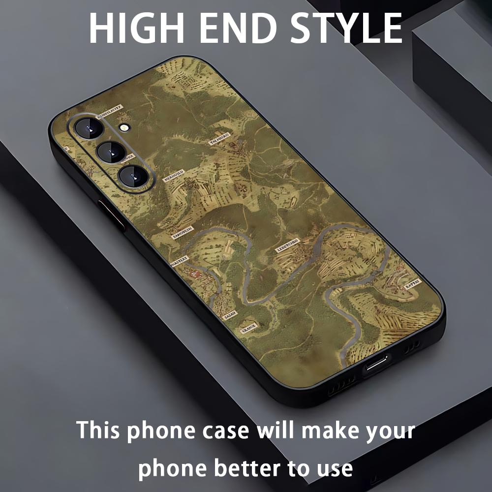 Игровой Kingdom Come Deliverance Карта 2 Чехол для телефона для Samsung Galaxy A56 A16 A36 A26 A06 A55 A54 A15 A35 A25 Мягкий Черный