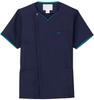 Fork Scrub/Lab Coat 7028SC Men's Dark Navy X Turquoise, Size Small (Equivalent To Japanese Size Small)