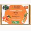 Bless-International Orange and Lemongrass 100%-Natural-Incense-Cones Handmade-Hand-Dipped Organic-Chemicals-Free for-Purification-Relaxation
