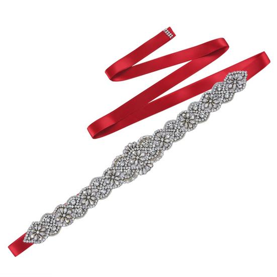 Свадебный пояс Блестящие стразы Ручная работа Бисер Устойчивый к разрывам Свадебный пояс для свадьбы