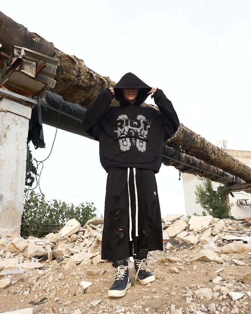 2025 Cross-Border Hooded Cardigan: Unisex Dark Print Streetwear Sweatshirt