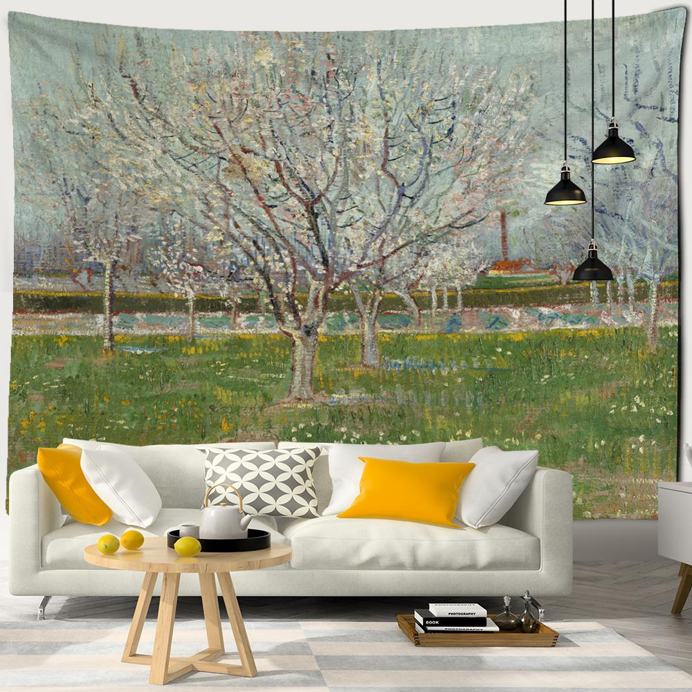 Watercolor Painting Tapestry Wall Hanging Art Bedroom Living Room Wall Decor Background Fabric Aesthetics Home Decor Tapestry