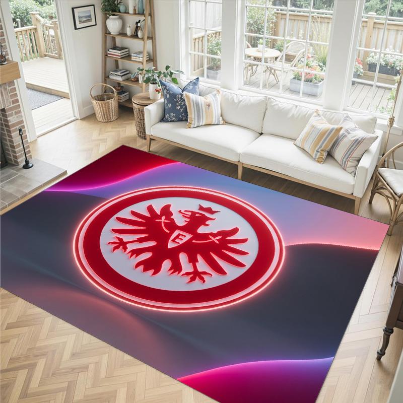 Eintracht Frankfurt Football Design Crystal Velvet Carpet Cozy Non?Slip Printed Rug For Bedroom Living Room Entrance