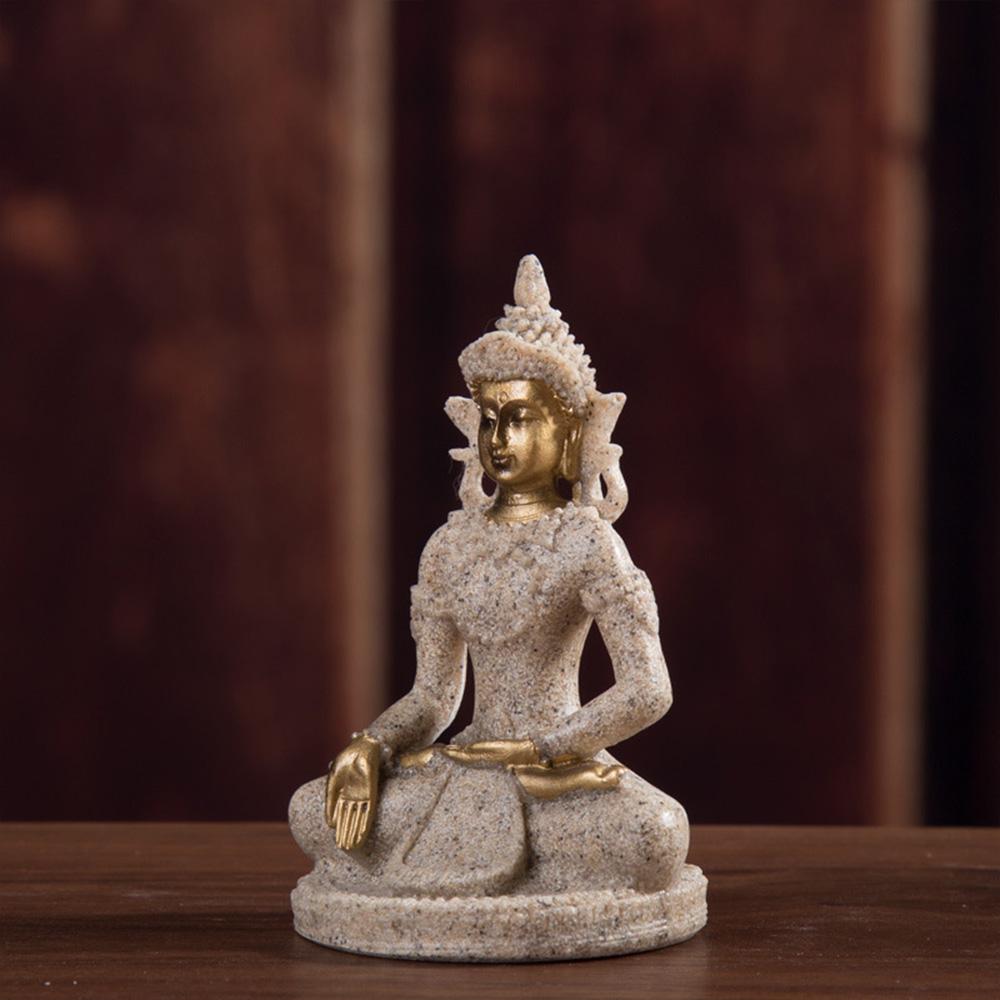 Thailand Buddha Statue Sculpture Table Art Home Room Decoration Suitable for Office Wine Cooler Decor