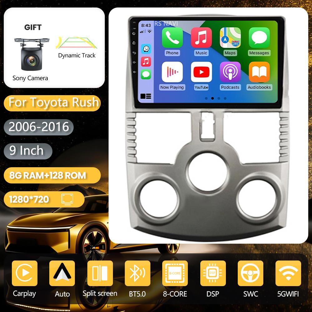 Autoradio Stéréo Android 16 pour Toyota Rush DAIHATSU TERIOS 2006-2016 avec Carplay Auto, Unité Centrale Stéréo RHD Snapdragon