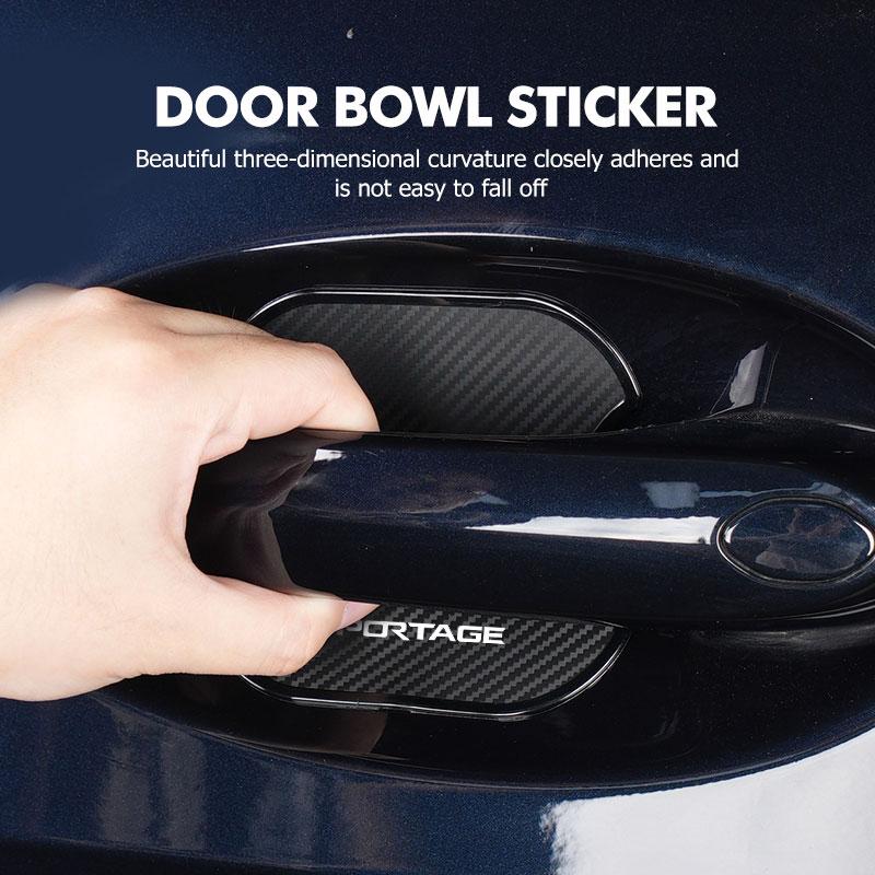 RVGH1 4pcs Car Door Exterior ABS Bowl Protective Strip Stickers Sticker For KIA Sportage 2016 2017 2018 Sephia Stonic Carens