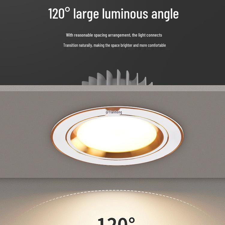 Three-Color Downlight Recessed Ceiling Spotlight for Living Room