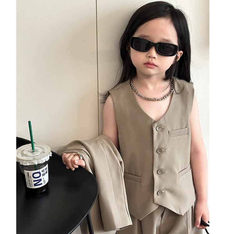 Осень 2025 Девочки Костюм-конфетка из 3 предметов - Блейзер в корейском стиле