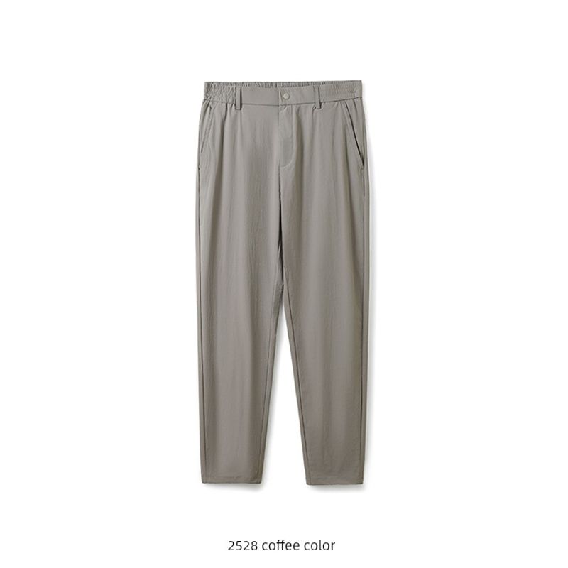 Outdoor Business Casual Thin Stretch Cool Feeling Ice Silk Leggings Men's Summer Straight Pants Foreign Trade Men's Trousers Quick-Drying Trousers