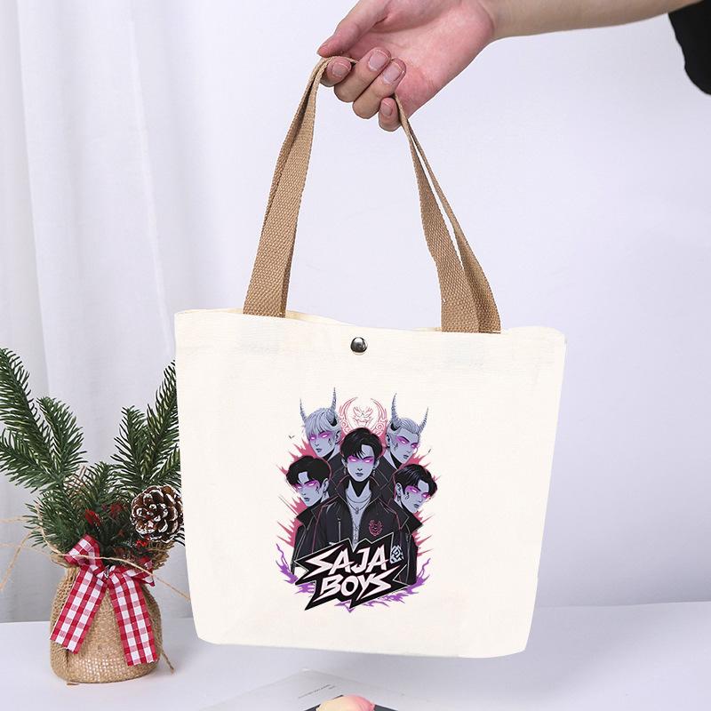 K-Pop Anime Cartoon Printed Student Large Capacity Portable Shoulder Bag Casual Canvas Bag