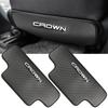 Kayafar Kick Guards for Toyota Crown 220 Seat Back Mats with Stain and Scratch Embroidered CROWN Interior Parts for Custom Driver and Passenger Easy