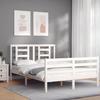 VidaXL Bed Frame with Headboard White 120x200 Cm Solid Wood 3194697