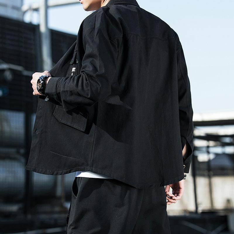 Осенняя новая куртка рубашка мужская мода красивая повседневная модная рубашка мужская рубашка с длинными рукавами пальто с лацканами топ