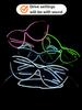 Wireless El Luminous Glasses Disco Luminous Led Online Celebrity Sunglasses Pixel Ktv Bar Atmosphere Concert Flash.