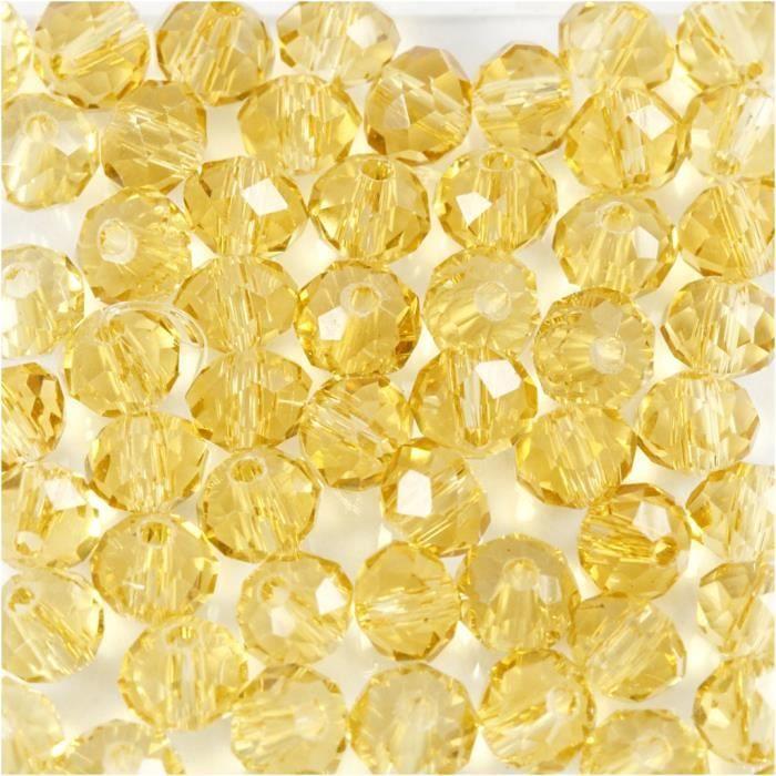 Perles - Creotime - Jaune - 4 mm - 45 pièces - Mixte