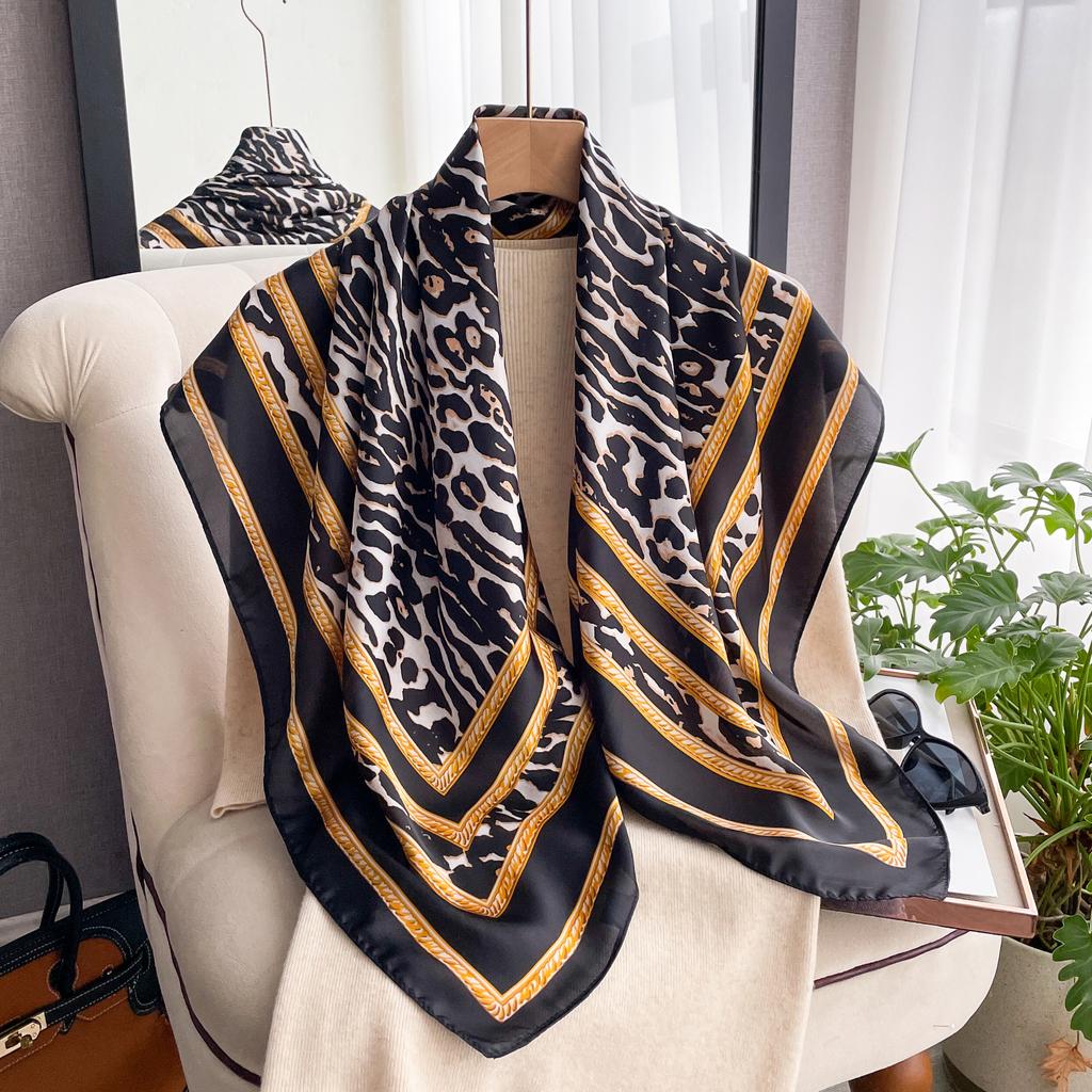New Spring and Summer Design Luxury 90cm Women Scarf Sunscreen Foulard Shawl Hijab Female Hair Hijab Wraps Neckerchief Bandanda