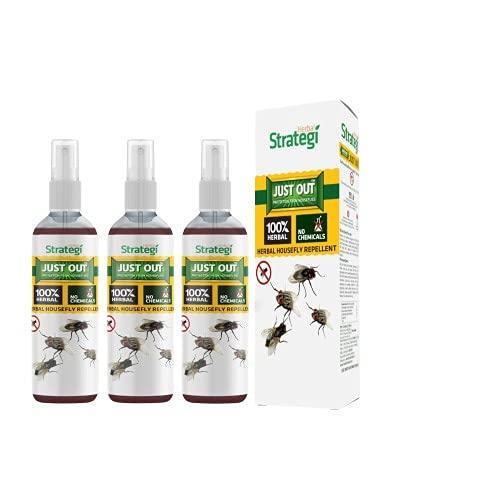 Herbal Strategi Спрей от мух - Натуральный, Веганский и Экологичный | 100% Травяной и без Химикатов | Безопасен для Детей и Животных | Сертифицирован Ayush | 100 мл (