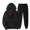 Women Hoodie Set Good Wife Good Girlfriend Hoodie Set I Love My Boy Friend Letter Print Design Hooded Top+ Loose Sweatpants Set