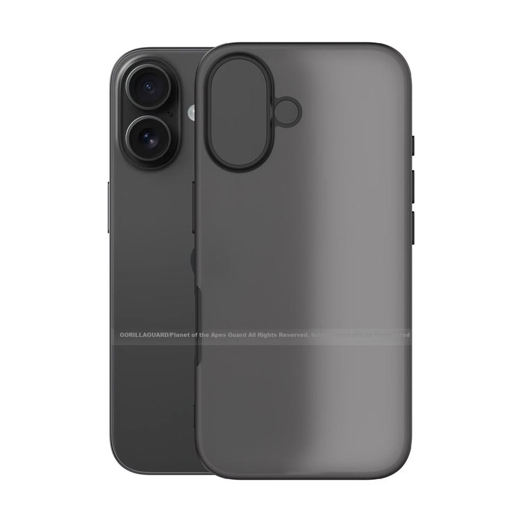 Planet of the Apes Guardian Case for iPhone 16, Premium Full-Coverage Soft-Edge Shockproof Silicone Matte Transparent Minimalist Black Phone Case