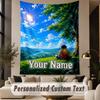 Custom Text Printed Tapestry One Piece Pattern Large Wall Hanging Indoor Room Decor