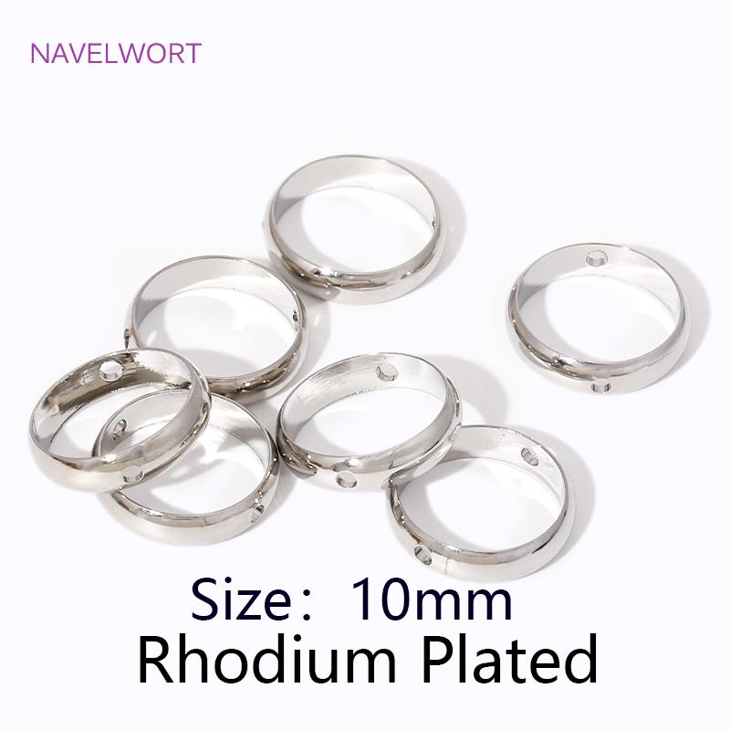 Multi Types 14K/18K Gold Plated Brass Round Bead Frame Connectors Spacers Bead,For Jewelry Making DIY Bracelet Making Supplies