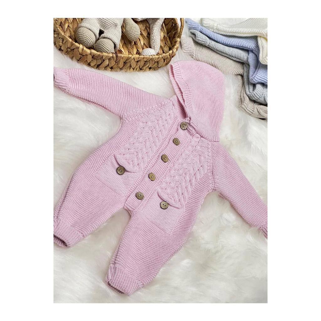 Littleland Knitted Baby Jumpsuit With Pockets