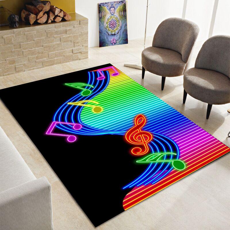 3D Creative Music Note Large Carpet, Living Room, Bedroom Sofa Carpet, Kitchen, Bathroom Door Mat, Non Slip Floor Mat Gift