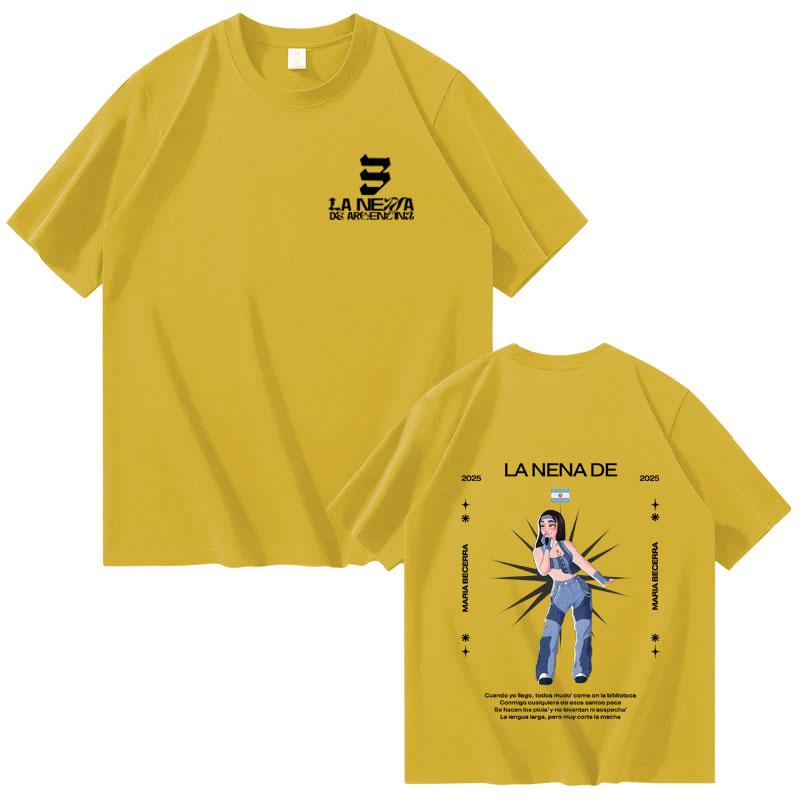 Singer Maria Becerra La Nena Album 2025 Gothic TShit Mens Women Fashion Summer Print 100 Pure Cotton Loose Y2K Tshirt Hot Sale