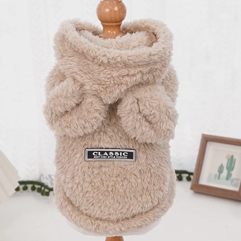 Rabbit Ear Comfortable Cotton Fleece Hooded Pet Clothing Autumn And Winter Clothes Cat Warm Hoodie Dog Clothing Supplies