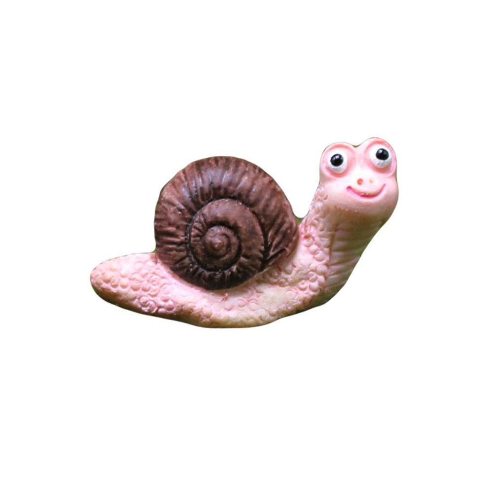 Crafts Resin Small Snail Figurine Simulation Cute Animal Snail Model Creative Kawaii Mini Ornament Flowerpot