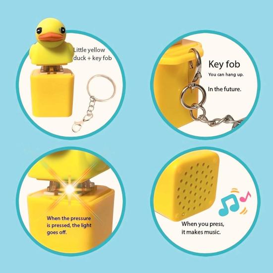 Ducky Caps Брелок-игрушка Fidget Toy Крякающая утка Снятие стресса ABS Пластик Погремушка Уменьшитель Брелок Подвеска