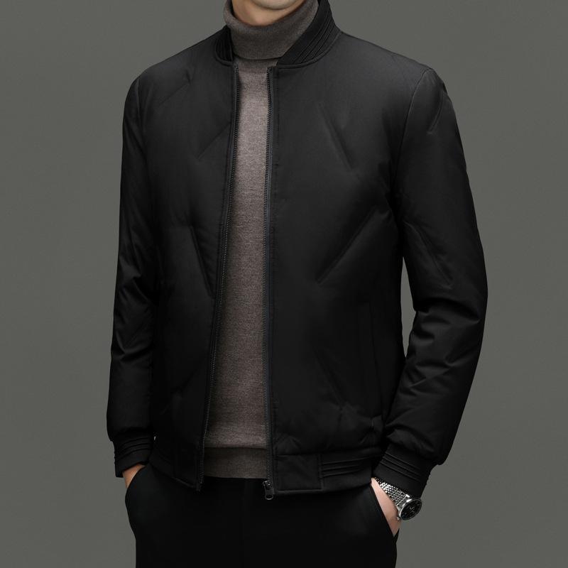 Куртка-пуховик с бейсбольным воротником, мужская зимняя куртка, повседневная, легкая, для пап среднего возраста, хлопковая одежда, утолщенная, деловая мужская одежда