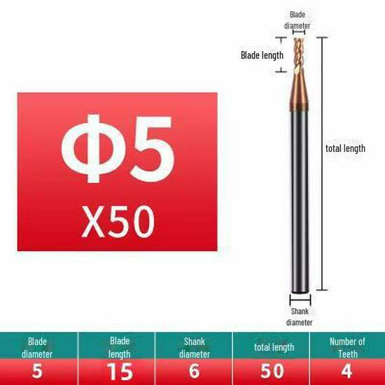 Фреза из вольфрамовой стали с 4 режущими кромками, 55 градусов - цельный твердосплавный концевой резец с прямым хвостовиком - фреза с ЧПУ