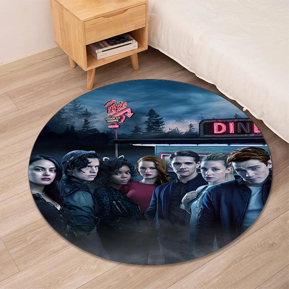 Riverdale Printed Round Rug Carpet Chair Rug Area Rug Entryway Doormats,for Office Chair Living Room Bedroom Kitchen Room.