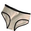 Sporty Minimalist Women's Mid-Rise Black & White Cotton Triangle Underwear