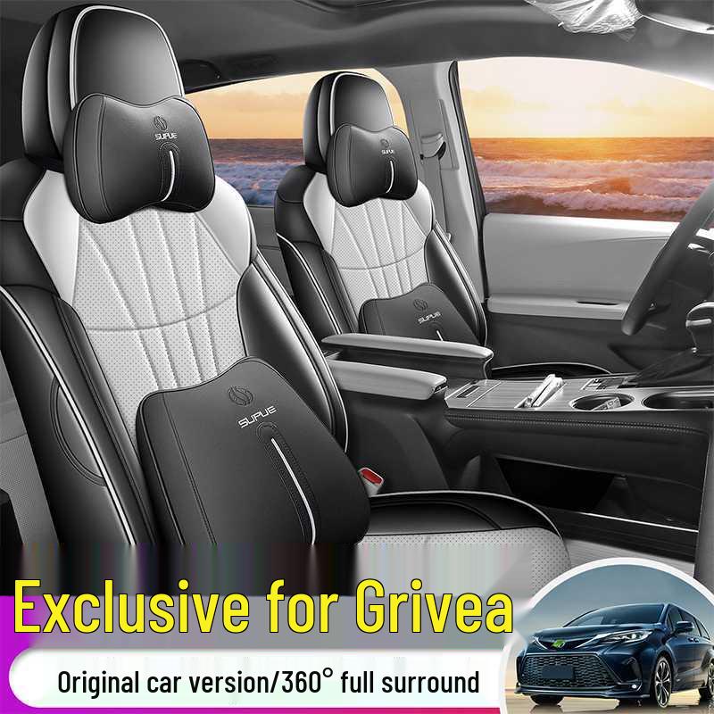 Чехлы на сиденья из кожи для Toyota Sienna Granvia (7-местный) - Полное покрытие, Всесезонные подушки на сиденья автомобиля