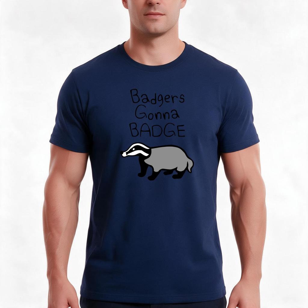 Badgers Gonna Badge Tshirt Summer Casual Cotton Tee Oversized Streetwear Tops Vintage Graphic Print Loose Fit Short Sleeve