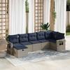 VidaXL Garden Lounge Set with Cushions 7 Pcs Grey Wicker 3325507
