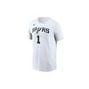 Letter Number Crew Neck Short Sleeve T-Shirt San Antonio Spurs Men Tops White DR6397-102