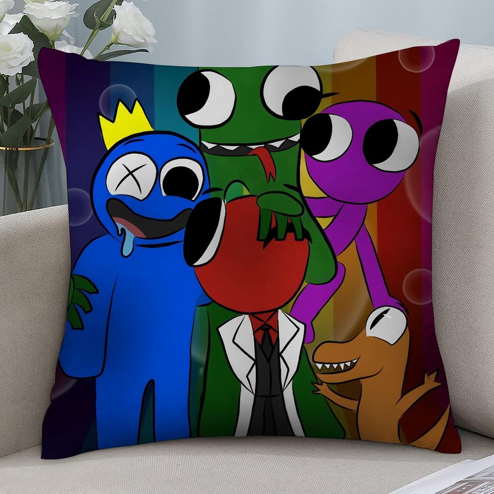 Игровой R-Rainbow Friends Наволочка Короткий Плюш Чехлы для Подушек Декоративный Подарок для Дивана Домашний Двусторонний Печать Чехол для Подушки
